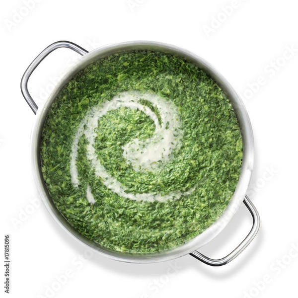 Obraz szpinak i krem