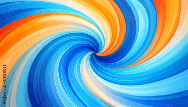 Fototapeta Vibrant Swirl Abstract Background with Blue and Orange Colors.