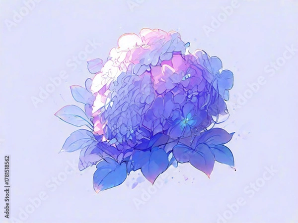Obraz Hydrangea with a gradation from blue to purple