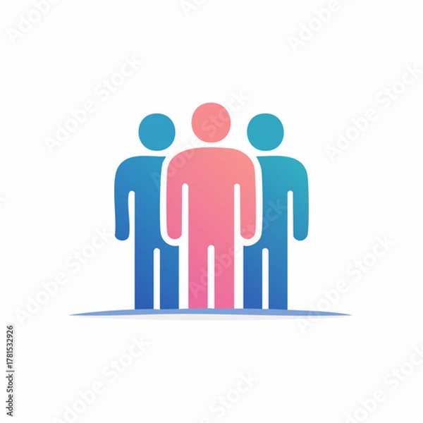 Fototapeta Abstract Teamwork Illustration Displaying Collaboration and Unity concept