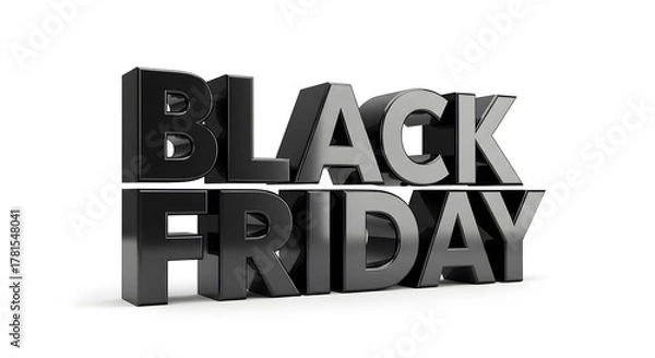 Fototapeta Black Friday text with reflective effect
