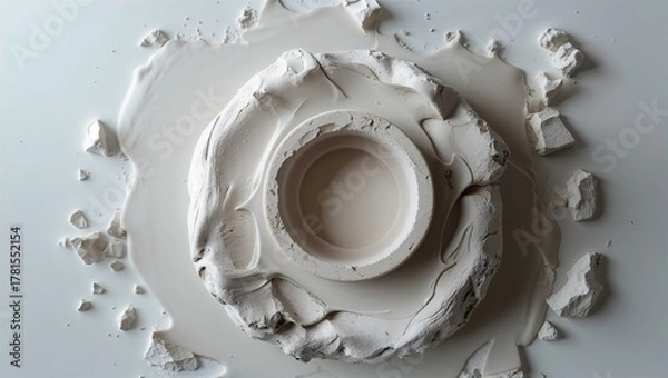 Obraz clean clay zoomed-in on a white background