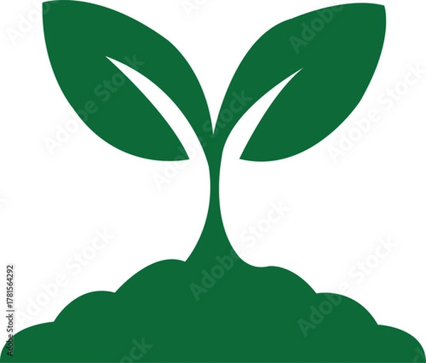 Fototapeta Green Sprout Growing from Soil Icon plant growth, sprout, plant, growth, seedling, leaf, leaves, green, 