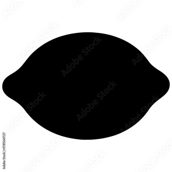 Fototapeta Black lemon icon, a simple and clean design