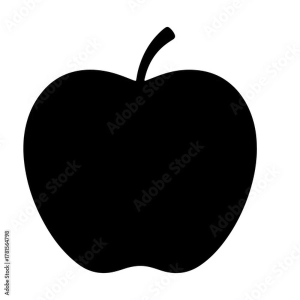 Obraz Black silhouette of an apple