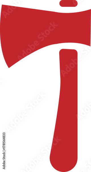 Fototapeta Red Axe Icon on White Background tool chopping, axe, ax, tool, chopping, wood, lumberjack, 