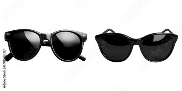 Obraz Stylish black sunglasses, perfect for any occasion. These sunglasses are a classic accessory that never goes out of style. The frame and lenses create a sleek and modern aesthetic.