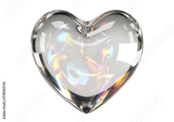 Obraz Sparkling crystal heart pendant with rainbow refractions