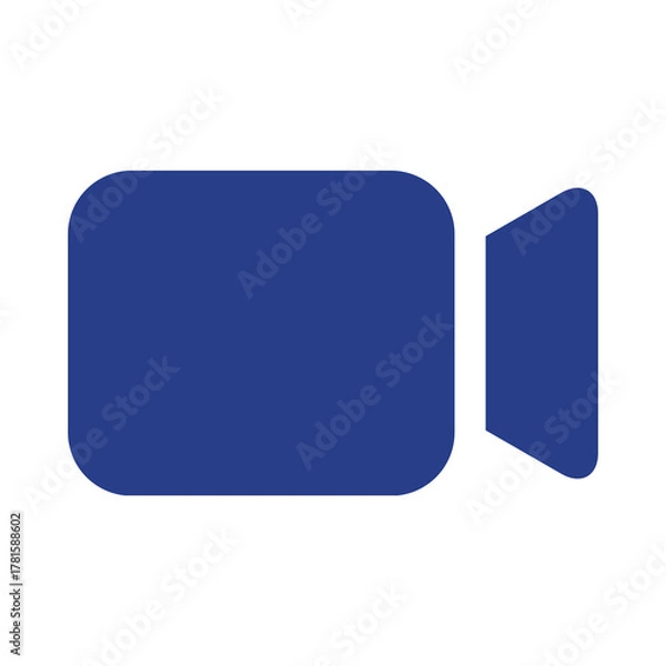 Fototapeta Simple blue video camera icon isolated on transparent background