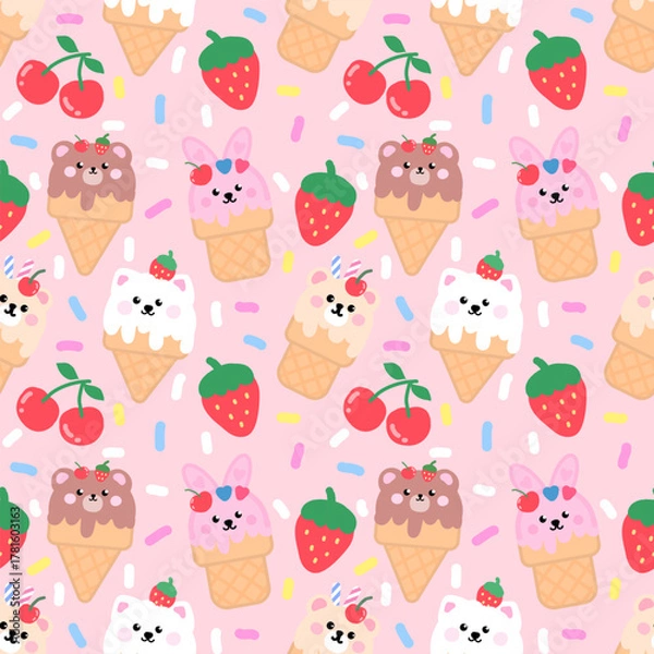 Obraz seamless pattern with ice cream