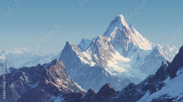 Fototapeta Snow-Capped Peaks Symbolizing International Mountain Day