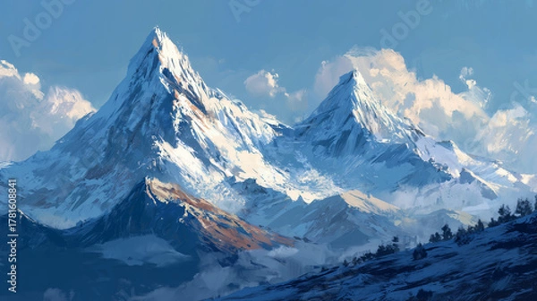 Fototapeta Snow-Capped Peaks Symbolizing International Mountain Day