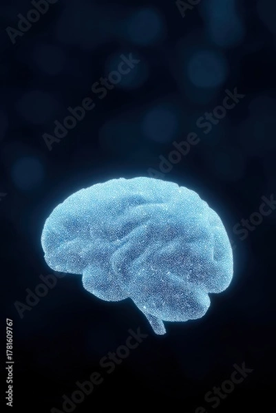 Fototapeta Financial hologram twisting into AI brain shape, AI manipulation of economy