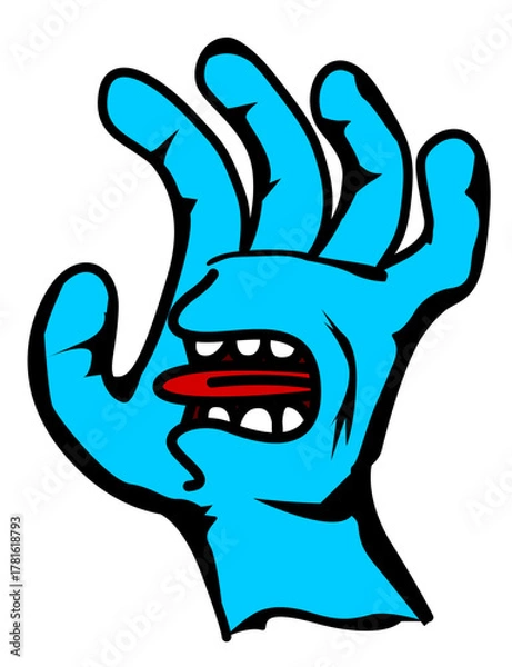 Fototapeta Illustration of a coughing hand 