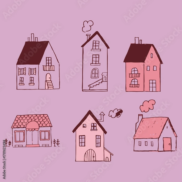 Obraz free vector Home set t-shirt design.