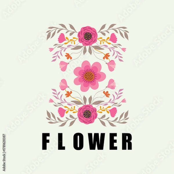 Obraz free vector flower and text design.