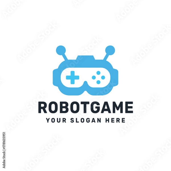 Fototapeta Gaming Robot Logo – Playful Tech Mascot for Digital and Esports Branding