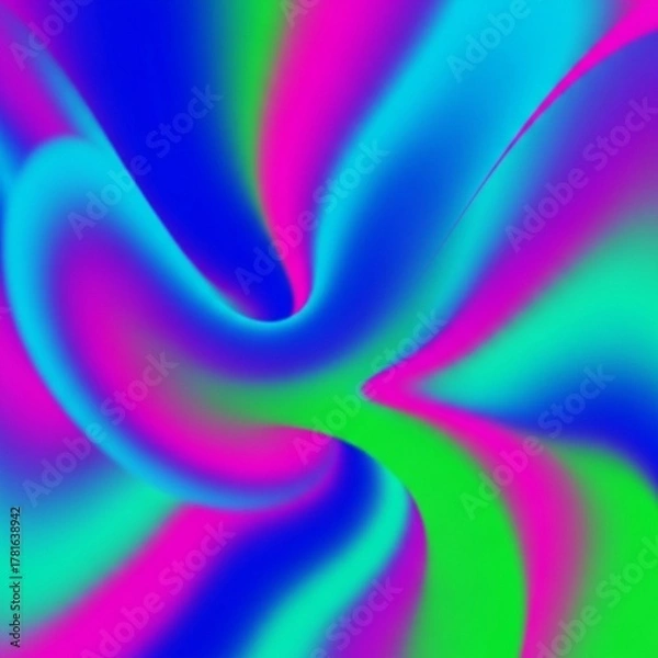 Obraz Abstract colorful swirl with blue pink and green hues in a smooth gradient effect