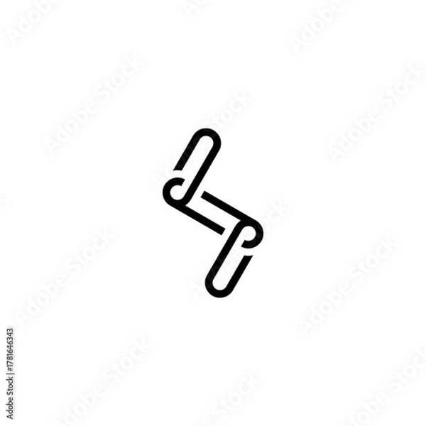 Fototapeta abstract clip S logo, simple S silhouette design