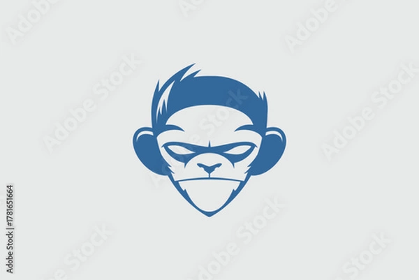 Obraz Cute Monkey cartoon character vector logo design template