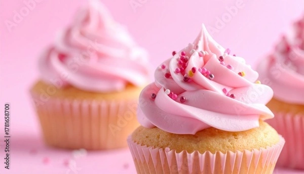 Fototapeta A sweet and cheerful atmosphere. This photo is ideal for content about celebrations, birthdays, desserts, and happy moments.g