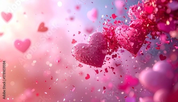 Fototapeta This minimalist and modern design creates an atmosphere of dreaminess and affection, ideal for product advertisements, banners or congratulations.s