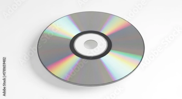 Obraz Optical Disc CD DVD Data Storage on White Background