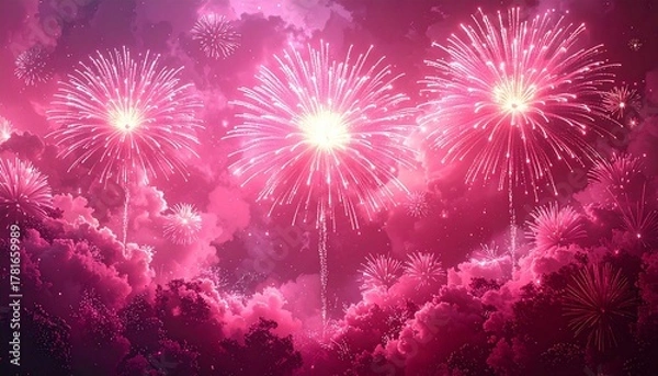 Fototapeta special events, or to depict joy and wonder fireworks in the night sky