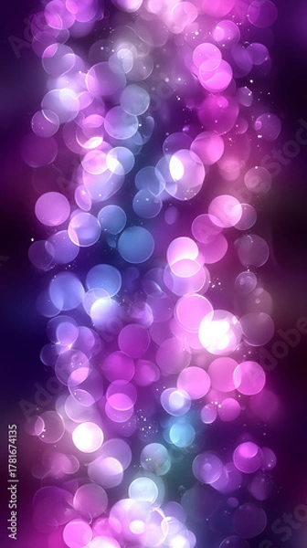 Fototapeta abstract bokeh background blue white purple pink wallpaper background vertical mobile format