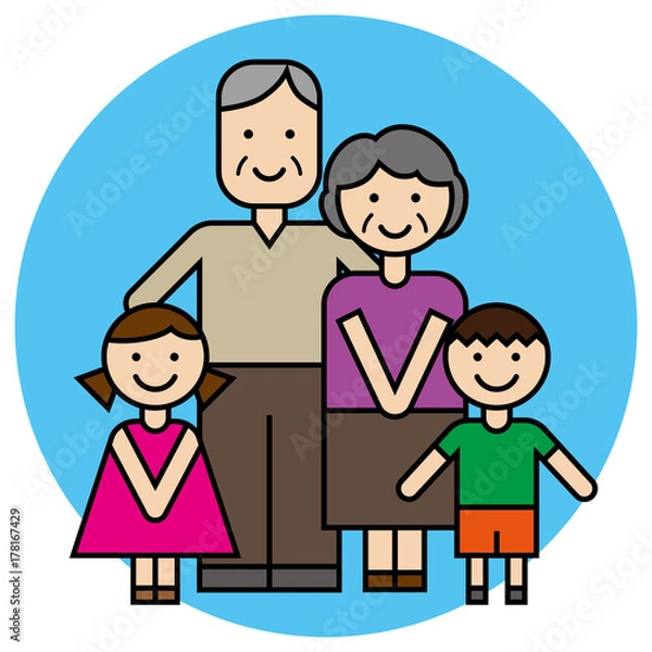 Fototapeta 祖父母と孫