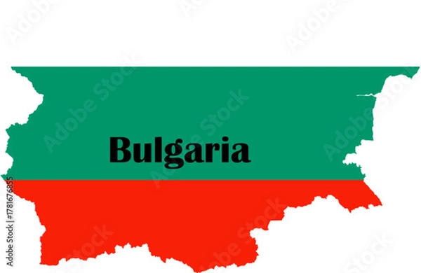 Fototapeta Bulgaria Map With National Flag Colors – Vector Graphic Design