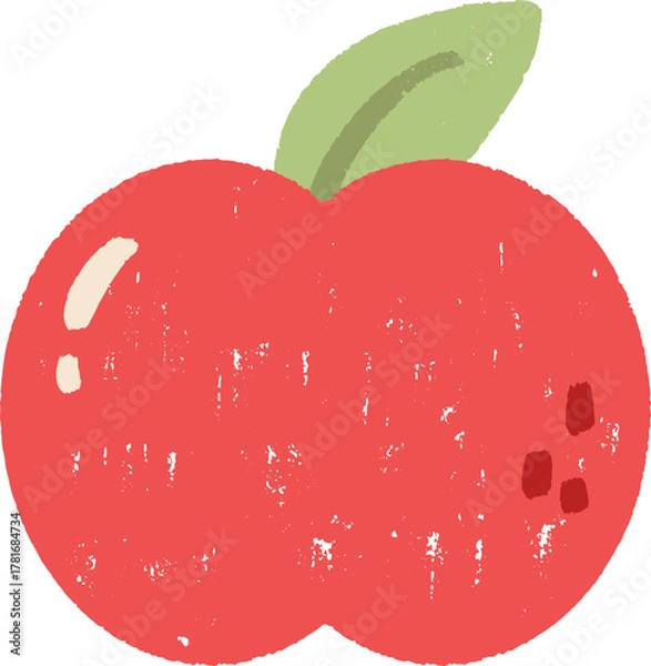 Fototapeta Cute red apple vector illustration