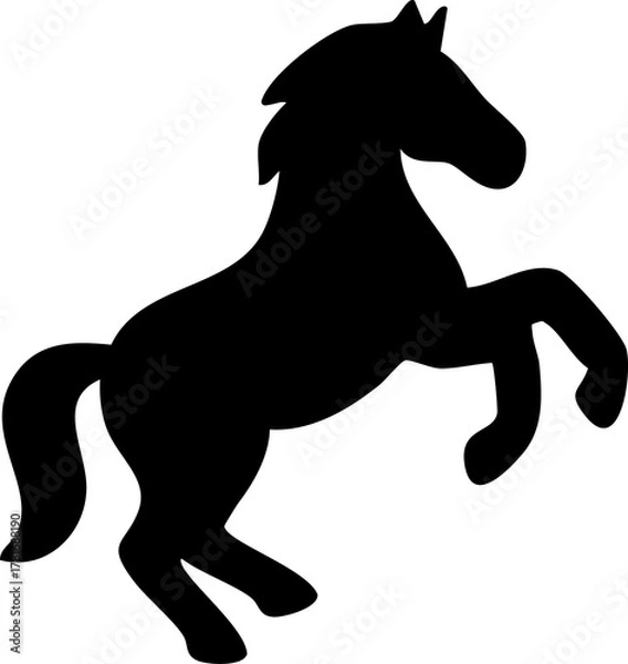 Obraz 馬のかわいいシルエットのイラスト