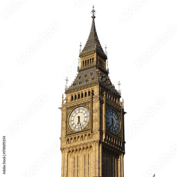 Obraz big ben clock tower ; isolated on a transparent background