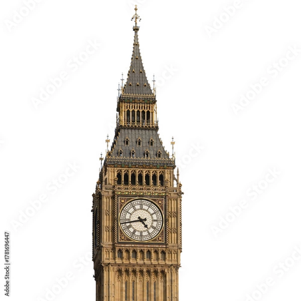 Obraz big ben clock tower ; isolated on a transparent background