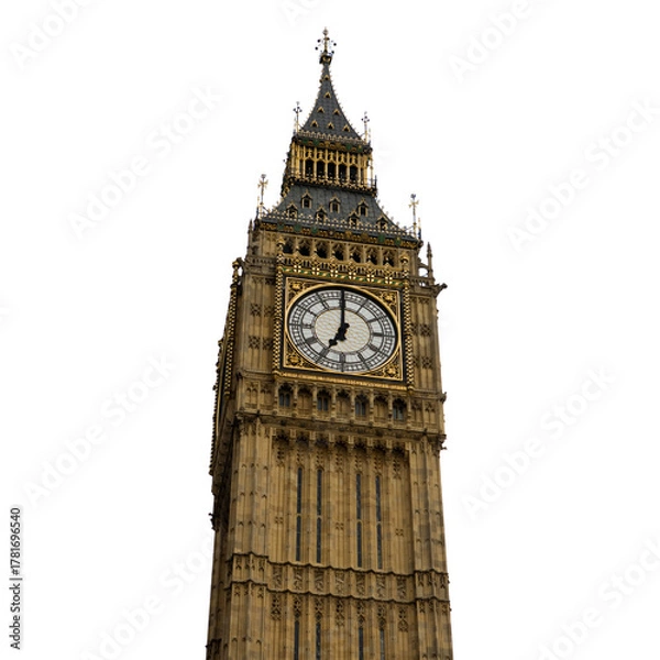 Obraz big ben clock tower ; isolated on a transparent background