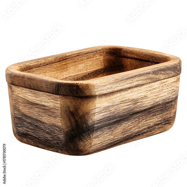 Fototapeta Small wooden box on a transparent background isolated on transparent background