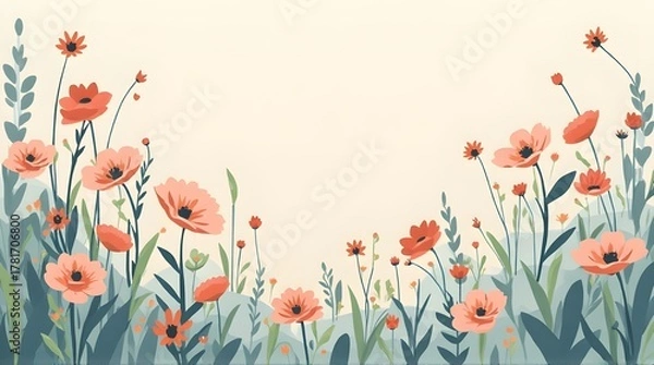 Fototapeta red poppies on green background