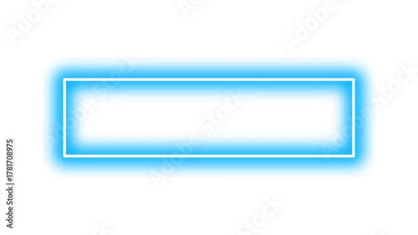 Obraz Blue Neon Frame – Bold Rectangular Border Design