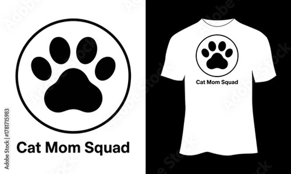Obraz Cat Mom Squad Minimalist Vector T-shirt Design