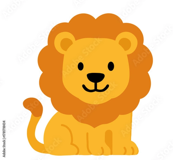 Obraz lion cartoon isolated on white