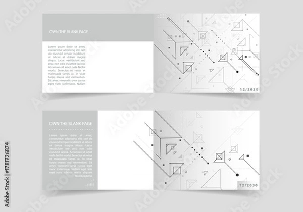 Fototapeta Minimalism monochrome technology pattern. Abstract vector background