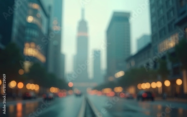 Obraz Blurred Modern Buildings with Vintage Filter. High quality