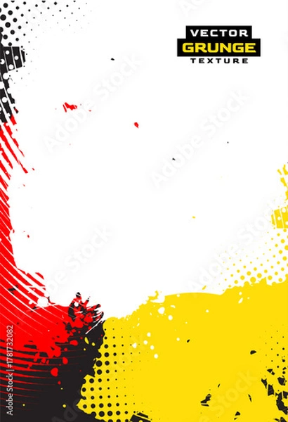 Obraz Red Black Yellow paint grungy texture backdrop