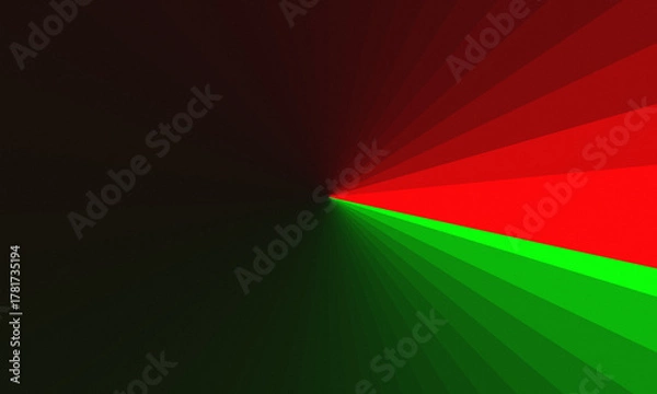 Obraz Abstract Geometric Radial Gradient Pattern in Red, Green, and Black | Modern Background Texture for Design and Marketing.
