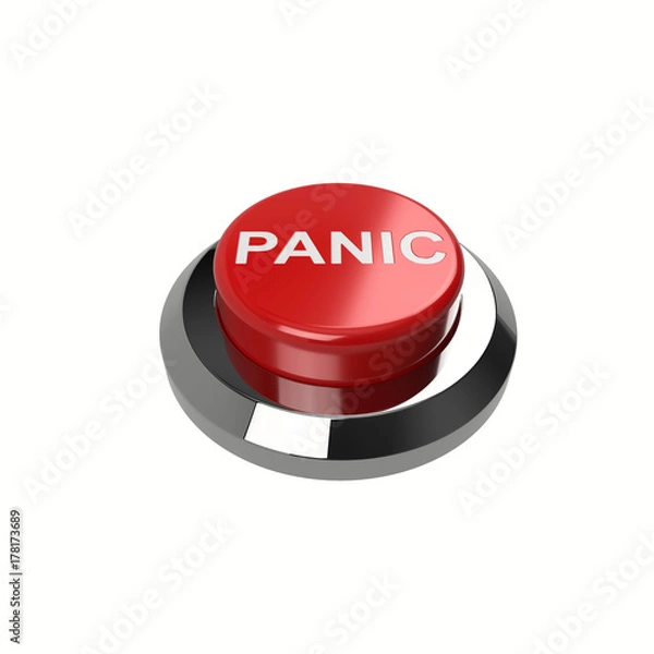 Obraz Red Round Button PANIC