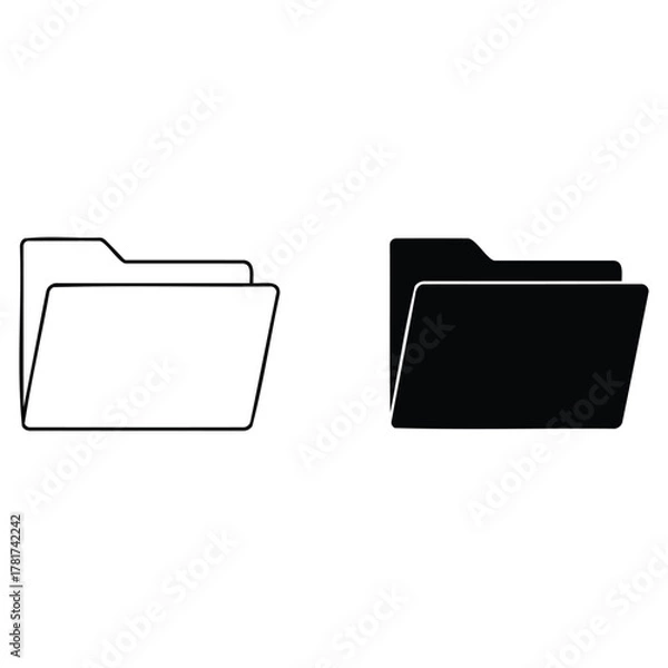 Obraz vector folder icon with documents and paper illustration