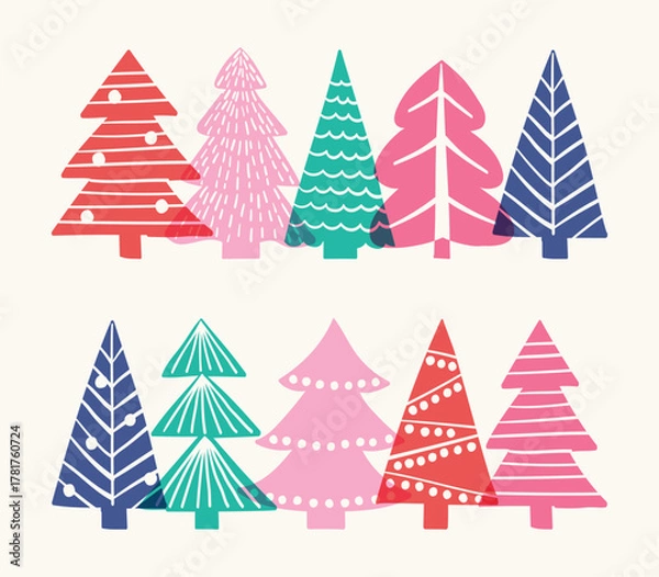 Obraz Abstract Christmas tree design. Vector illustration