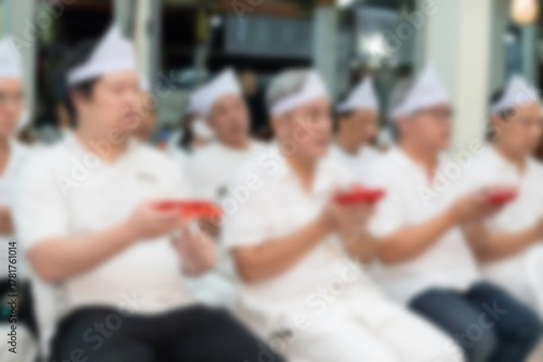 Fototapeta Chinese funeral ceremonies include  by Chinese monks or Chinese geomancers to send off the spirit.