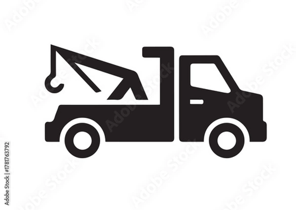 Obraz Tow truck icon, Tow truck solid vector